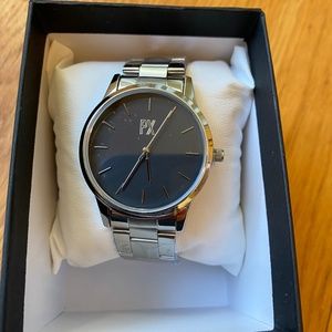 PX Watch Black face with silver band